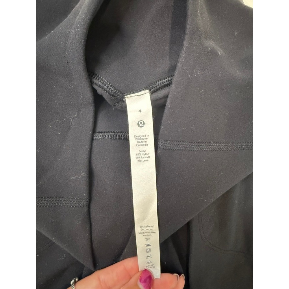Lululemon Align High-Rise Wide-Leg Crop Pants Black Front Pockets High Waist 4 - Picture 5 of 8